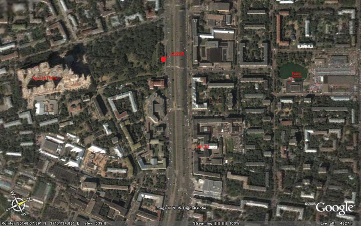 карта расположения памятника Строеву